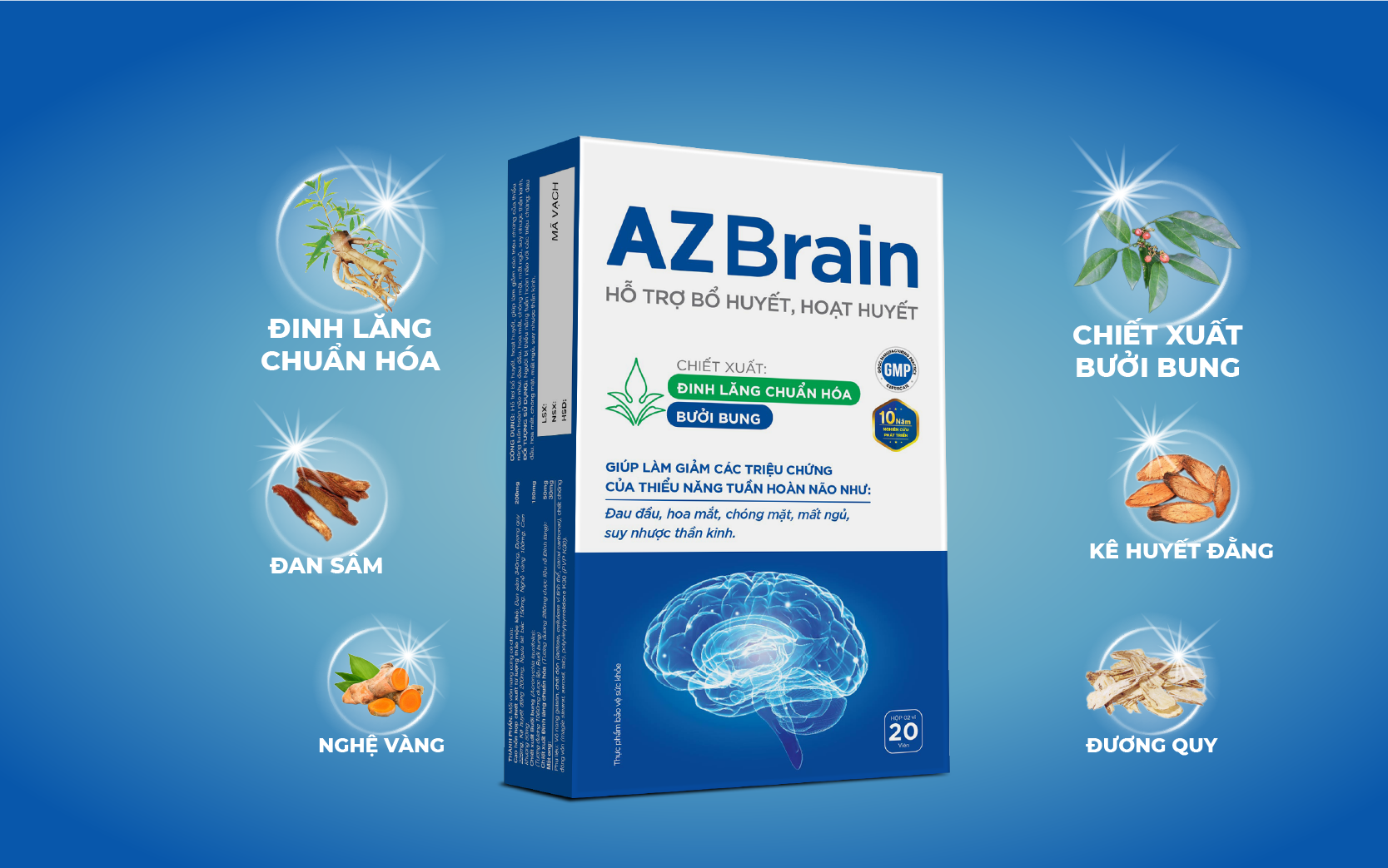 AZBrain an toàn, lành tính cho người đau đầu về đêm