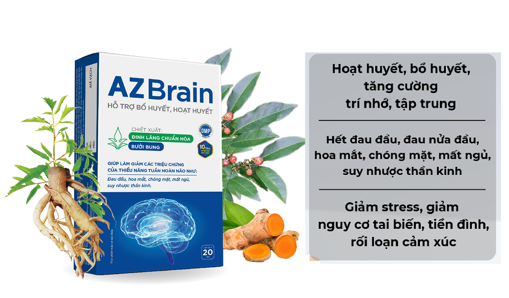 thuốc hoạt huyết azbrain công dụng chữa suy nhược thần kinh