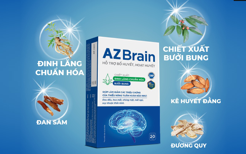 AZBrain với chiết xuất từ thảo dược giúp cải thiện chức năng não bộ và tuần hoàn máu, giúp cải thiện mất ngủ ở người già