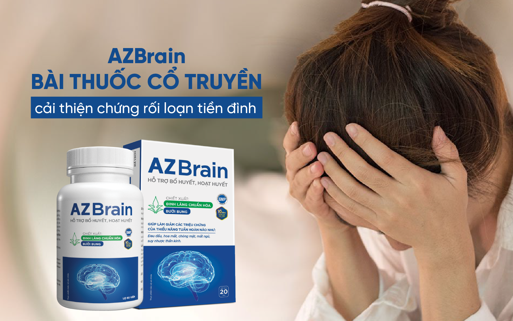 AZBrain với thành phần từ thảo dược thiên nhiên giúp hỗ trợ và cải thiện chứng rối loạn tiền đình nhanh chóng 